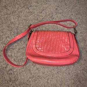 Coral crossbody purse